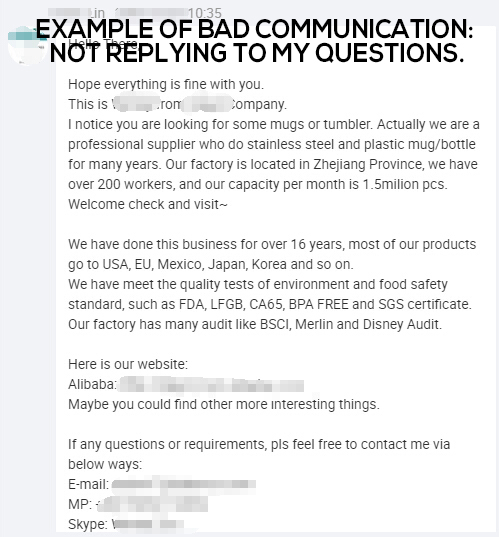 مثال على التواصل السيئ